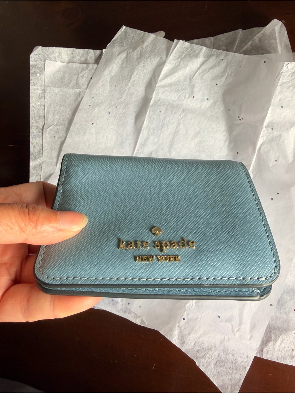 Kate Spade New York | Blue | Leather | Wallet | Gold Logo | New without tag